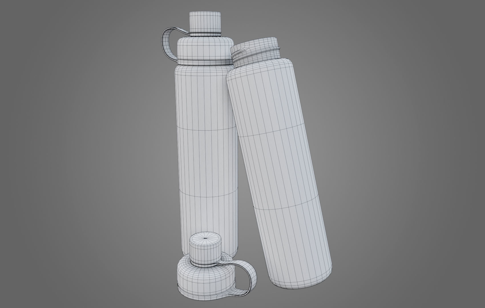 Orange Water Bottle Low-poly 3D model_26