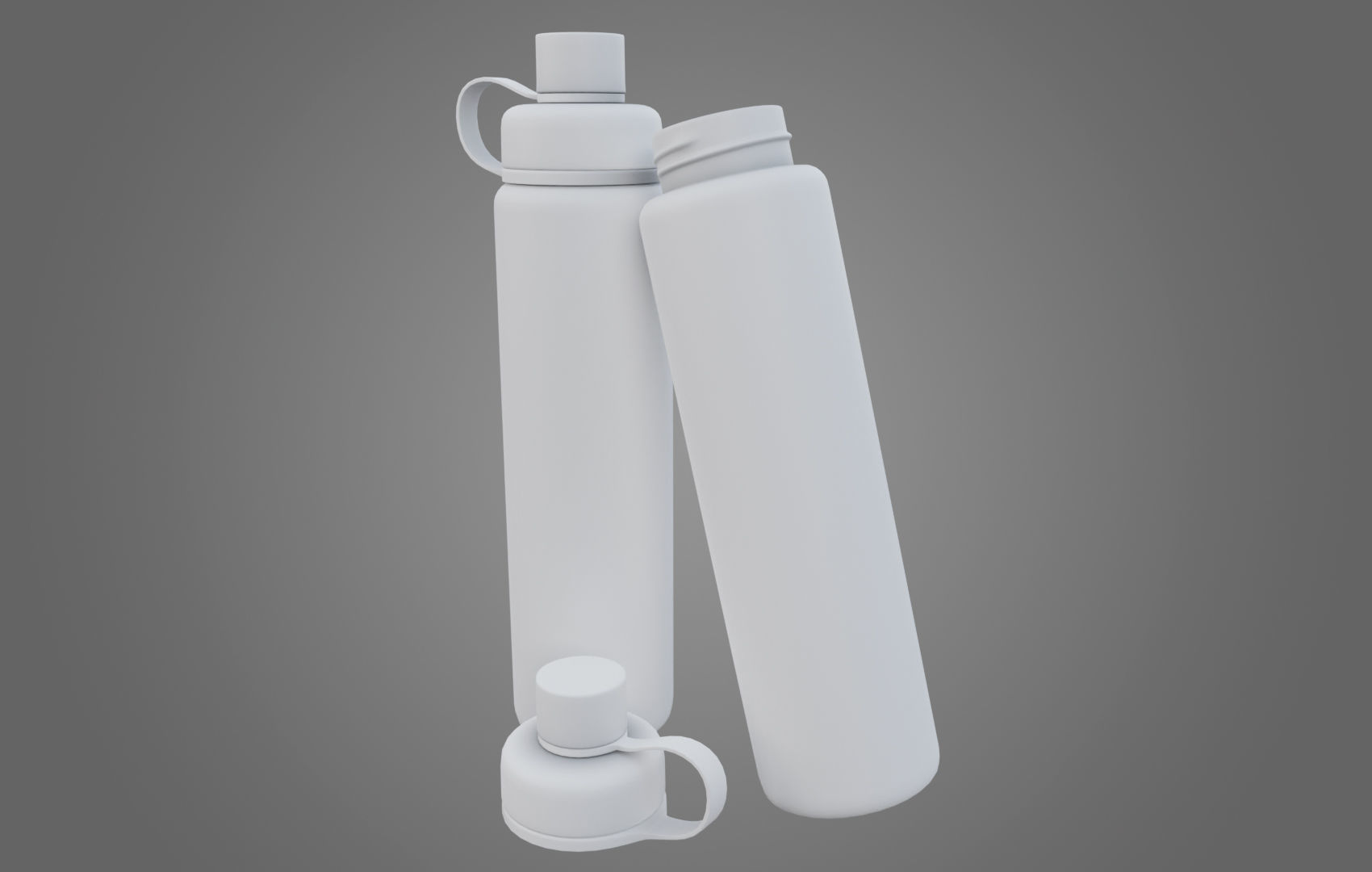 Orange Water Bottle Low-poly 3D model_31
