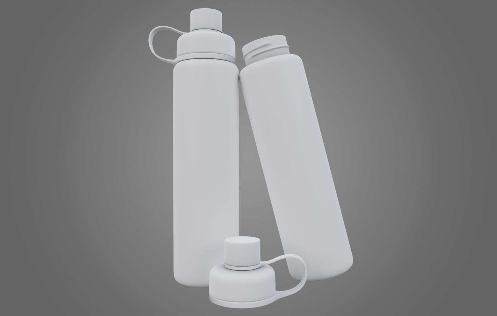 Orange Water Bottle Low-poly 3D model_28
