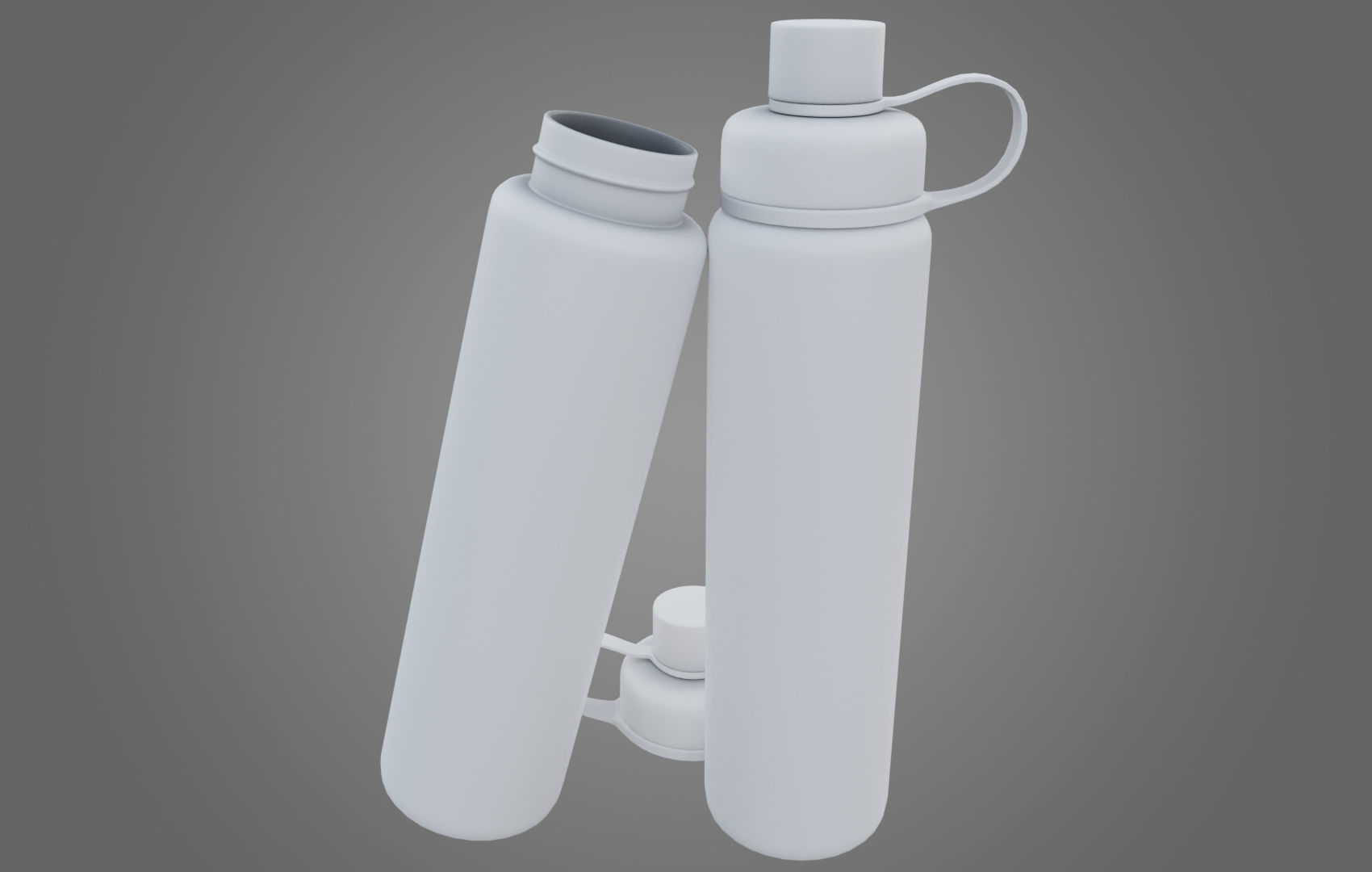 Orange Water Bottle Low-poly 3D model_18