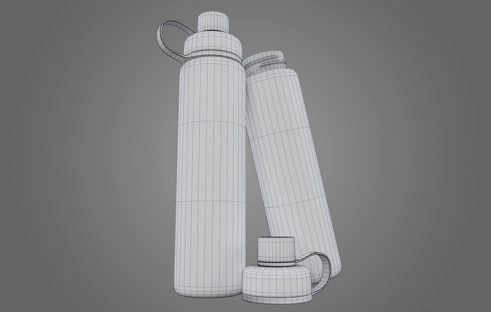 Orange Water Bottle Low-poly 3D model_35
