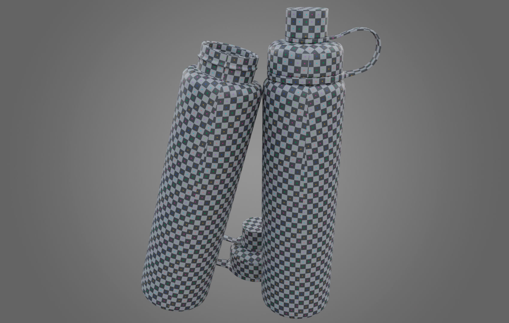 Orange Water Bottle Low-poly 3D model_24