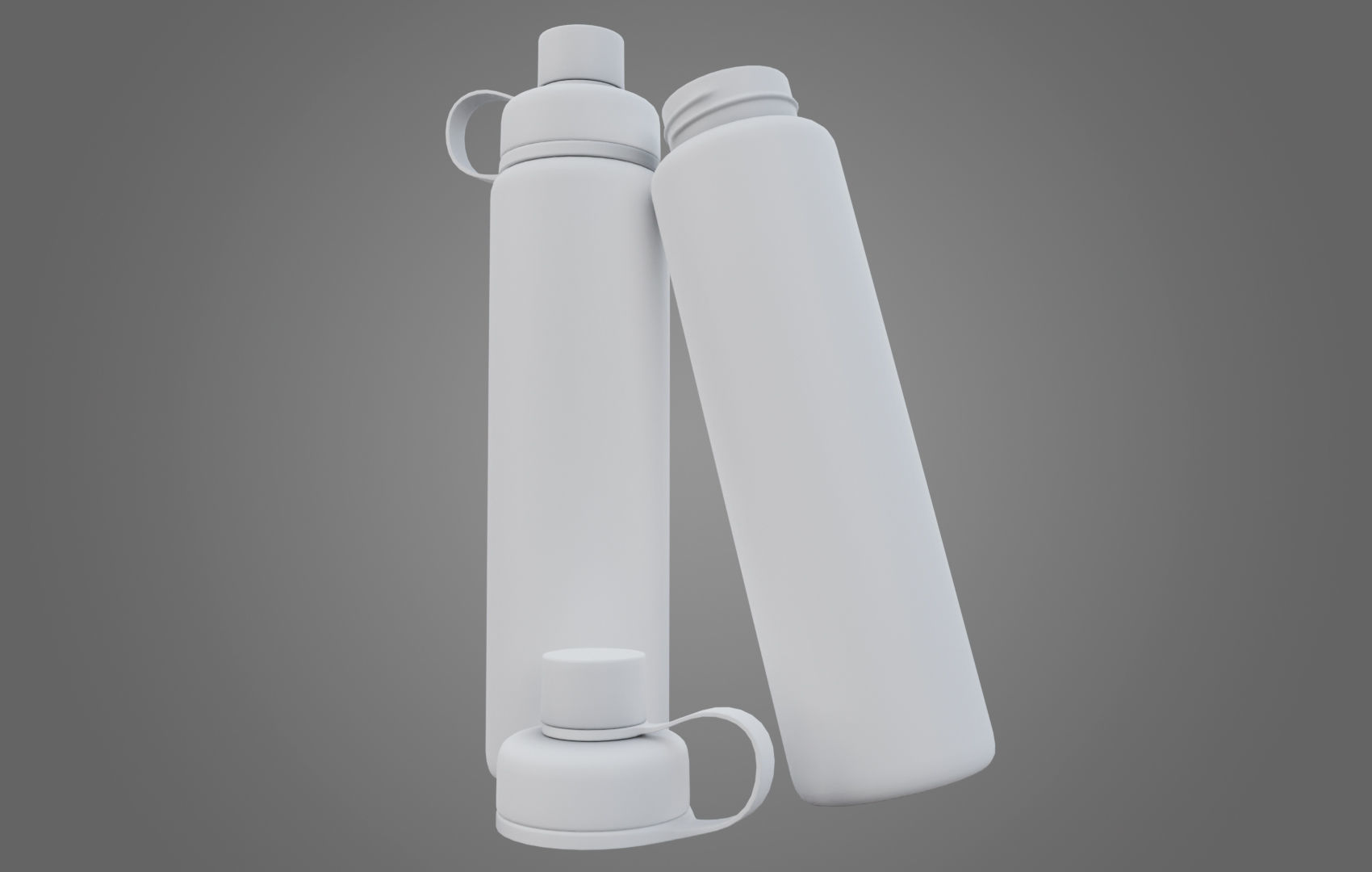 Orange Water Bottle Low-poly 3D model_6