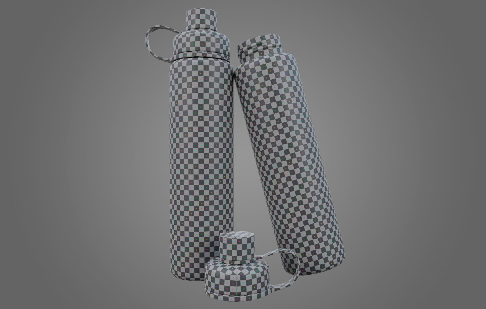 Orange Water Bottle Low-poly 3D model_12