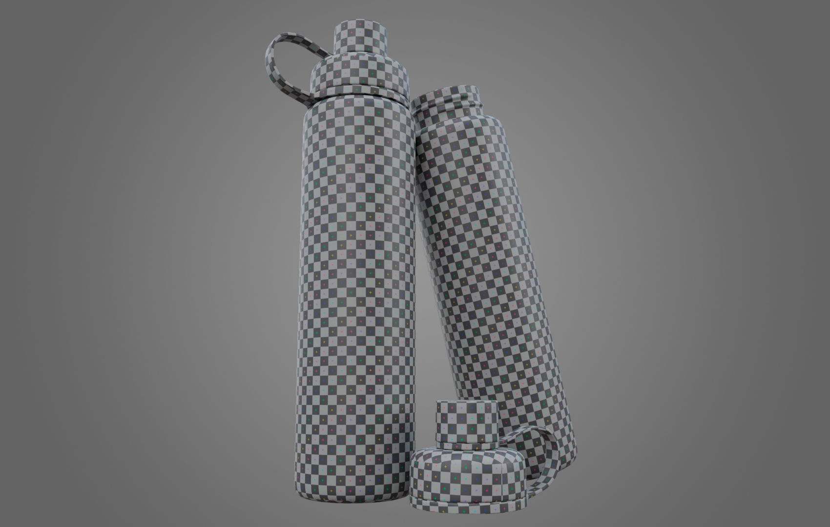 Orange Water Bottle Low-poly 3D model_16