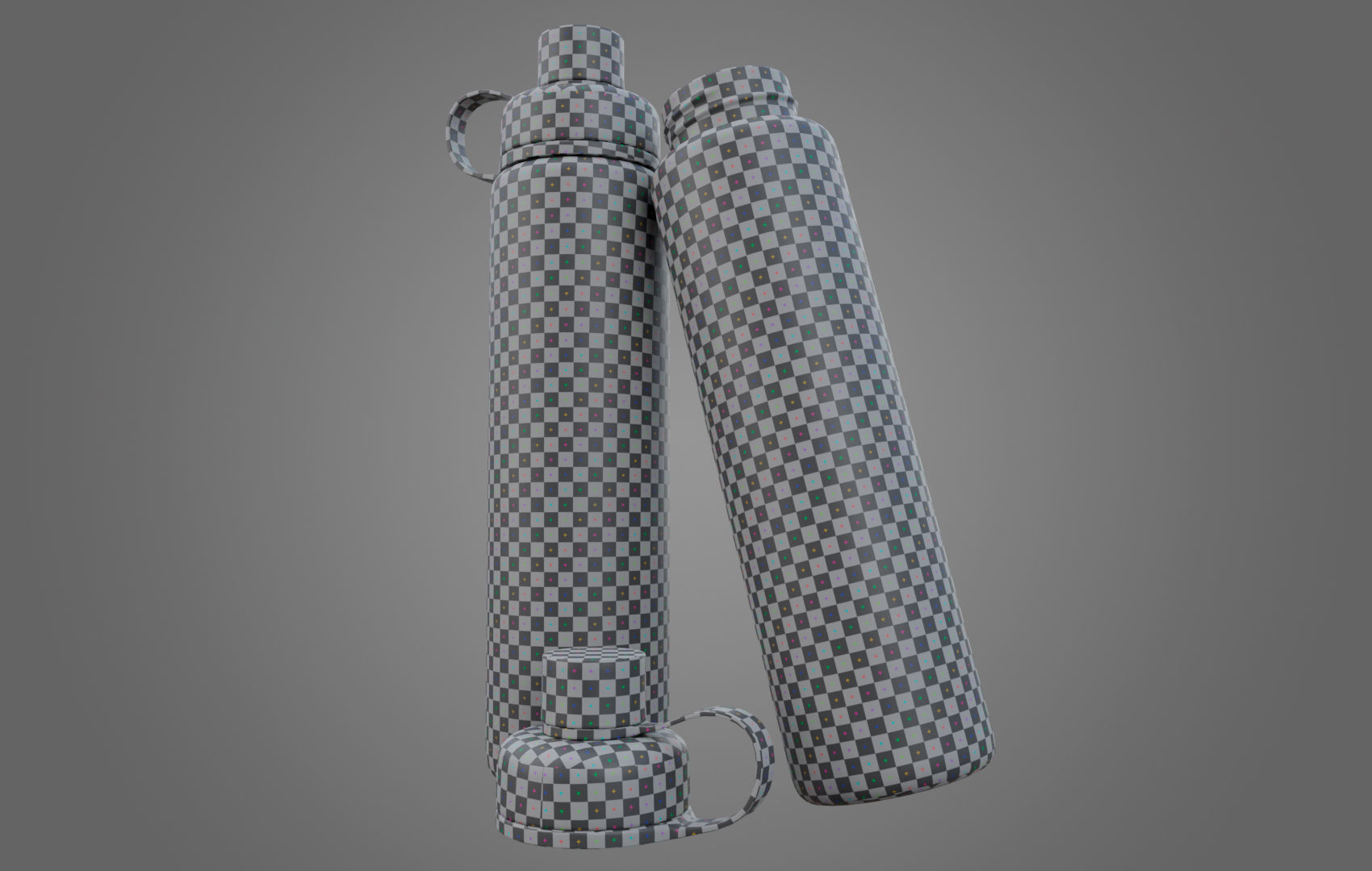 Orange Water Bottle Low-poly 3D model_33