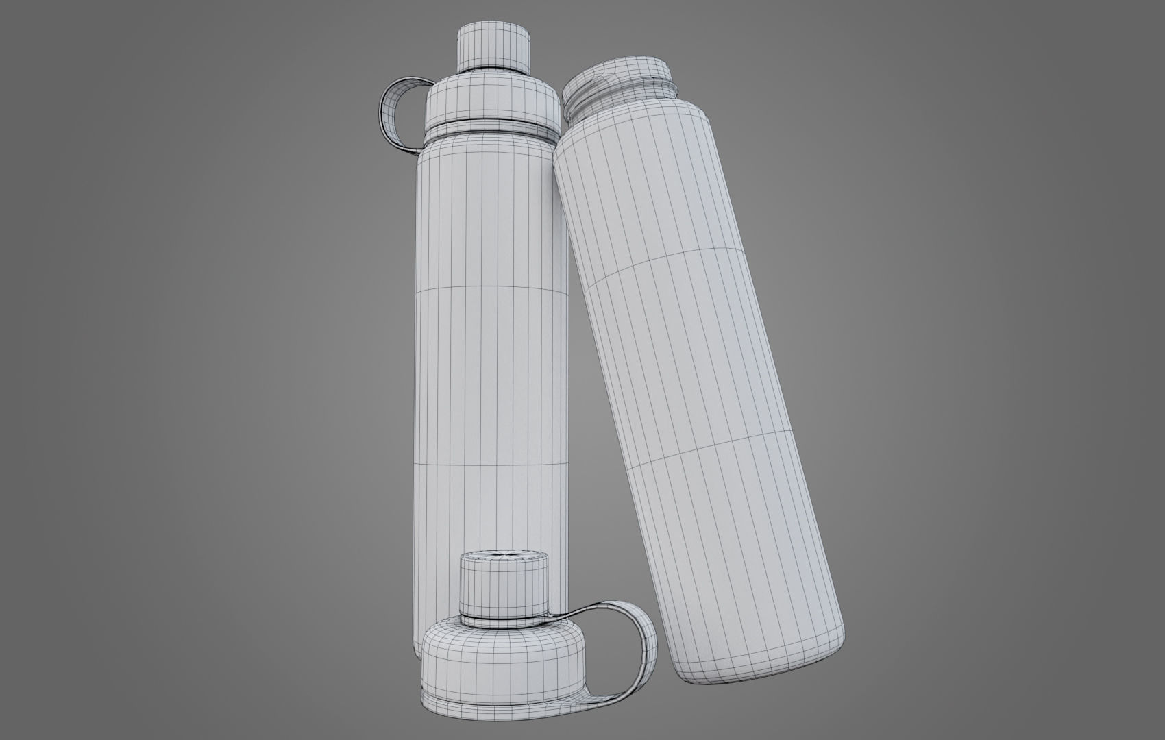 Orange Water Bottle Low-poly 3D model_15