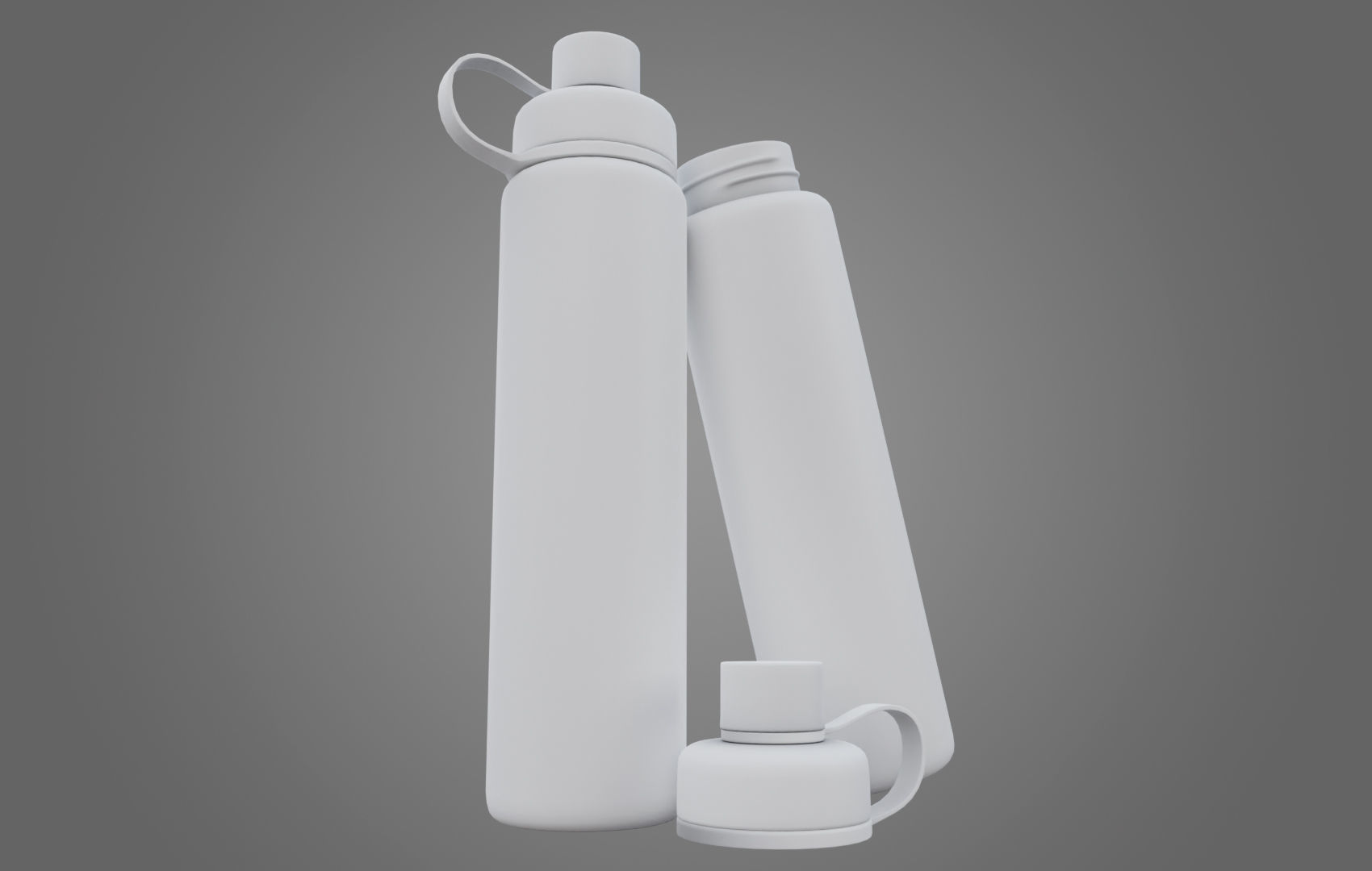 Orange Water Bottle Low-poly 3D model_14