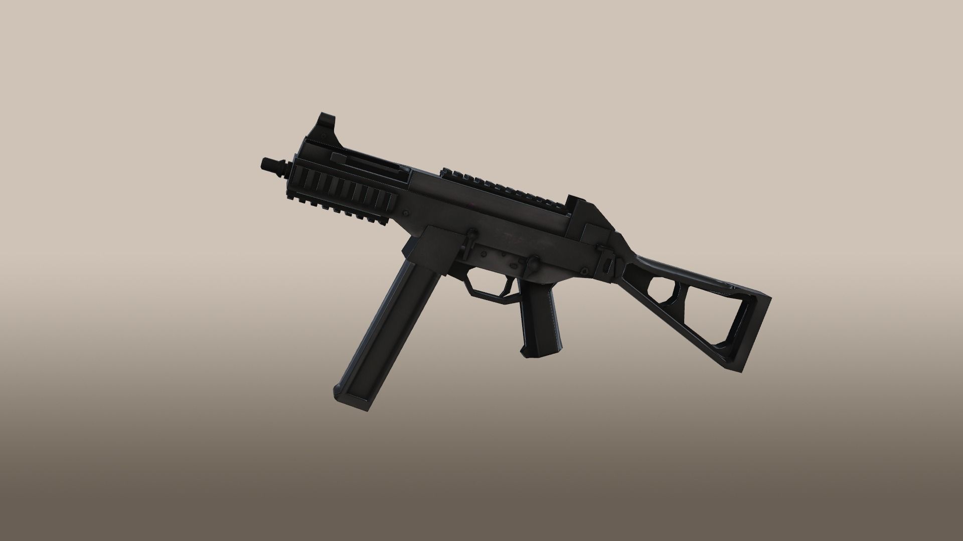 Universal Sub-Machine Gun Low-poly 3D model_1