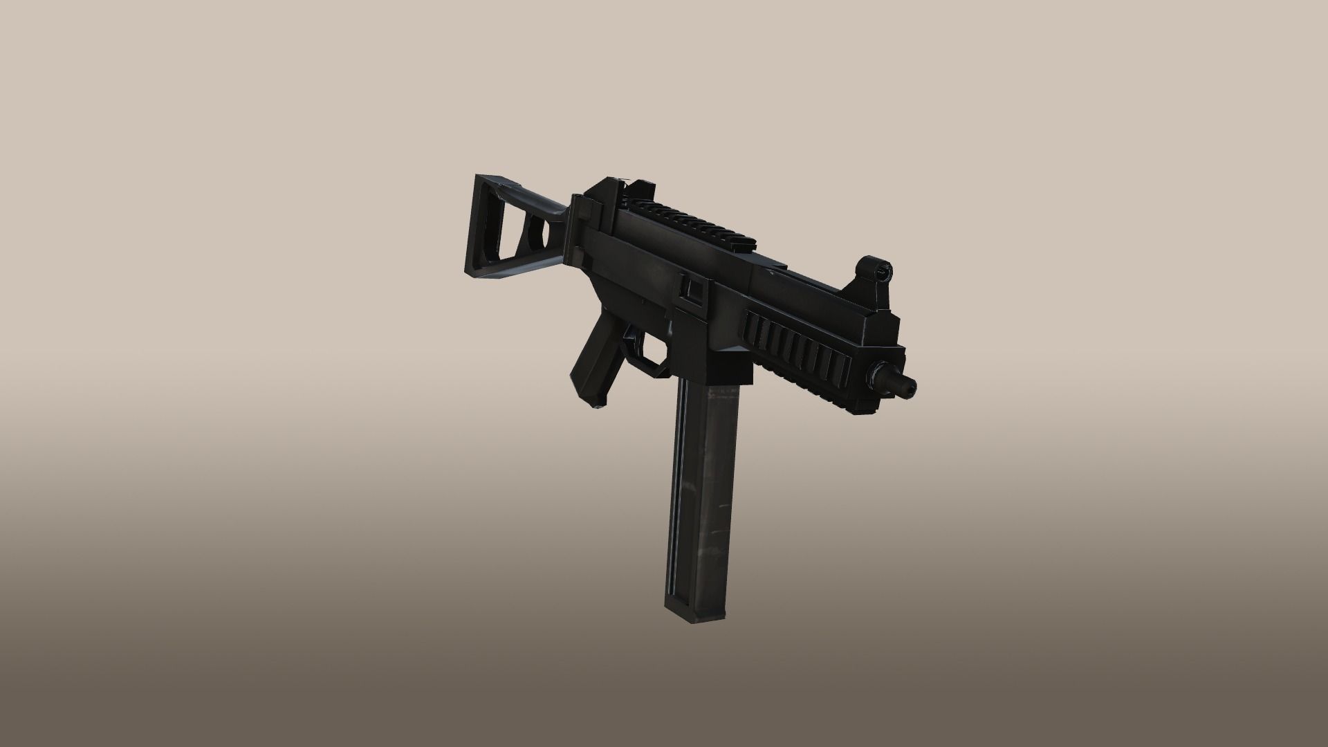 Universal Sub-Machine Gun Low-poly 3D model_3