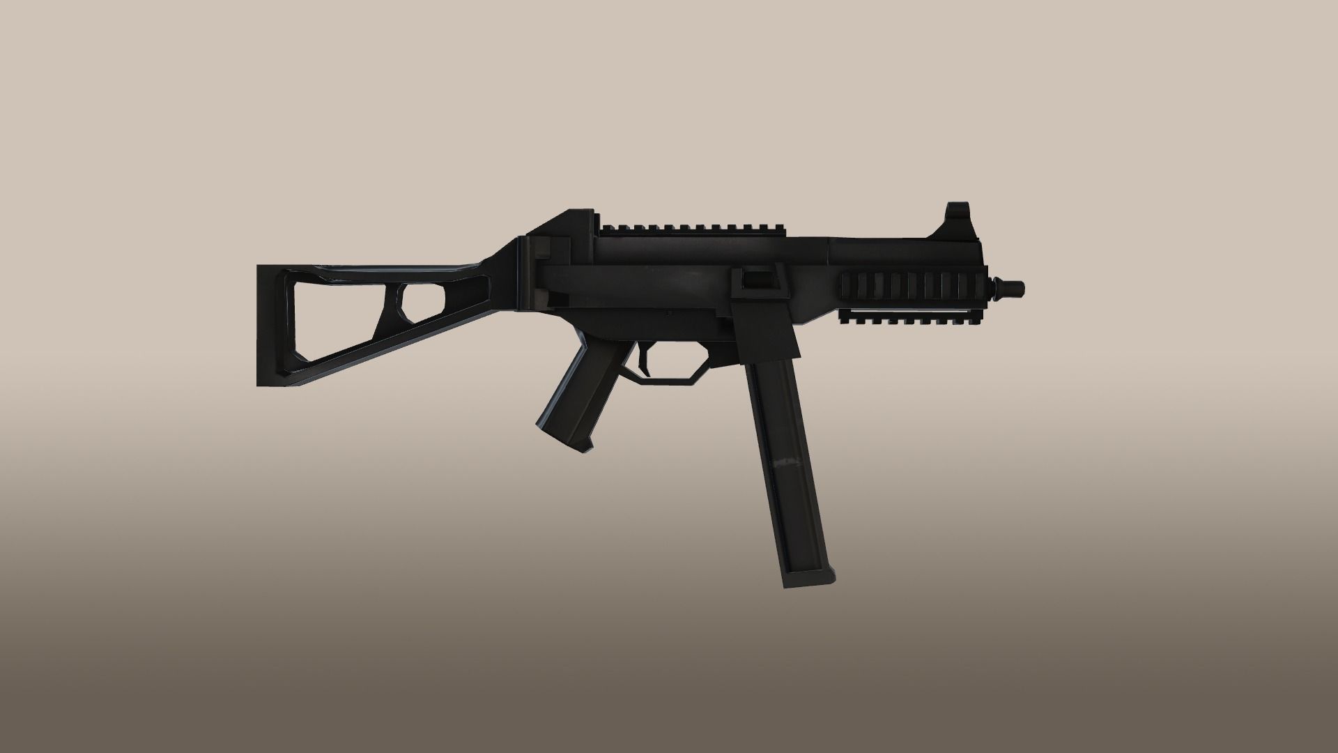 Universal Sub-Machine Gun Low-poly 3D model_2