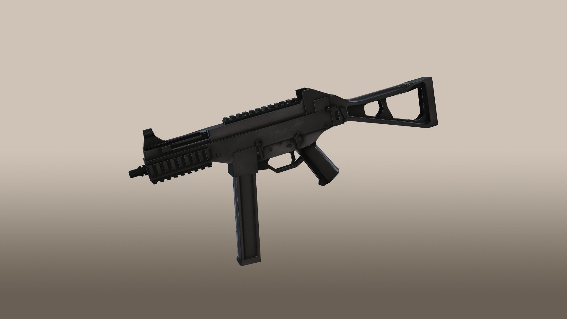 Universal Sub-Machine Gun Low-poly 3D model_7