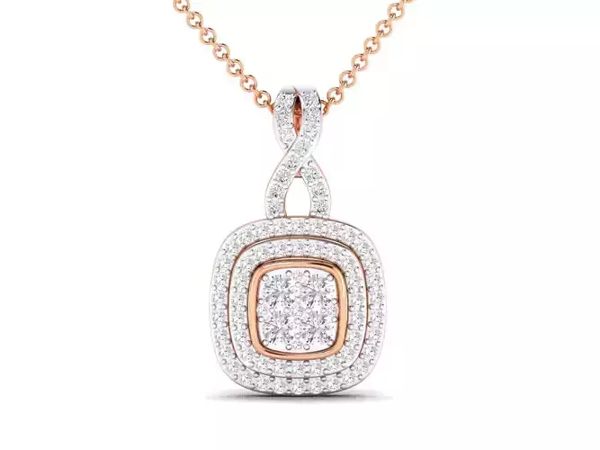 Women pendant 3dm stl render detail