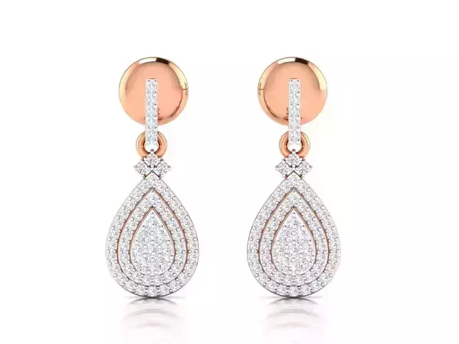 Women Earrings 3dm stl render detail 