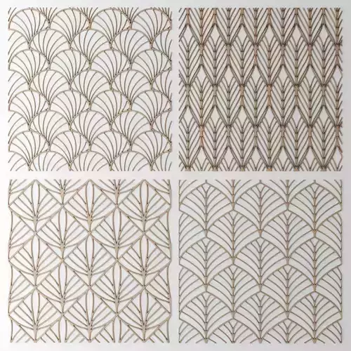 Set panel lattice grille 3D 52