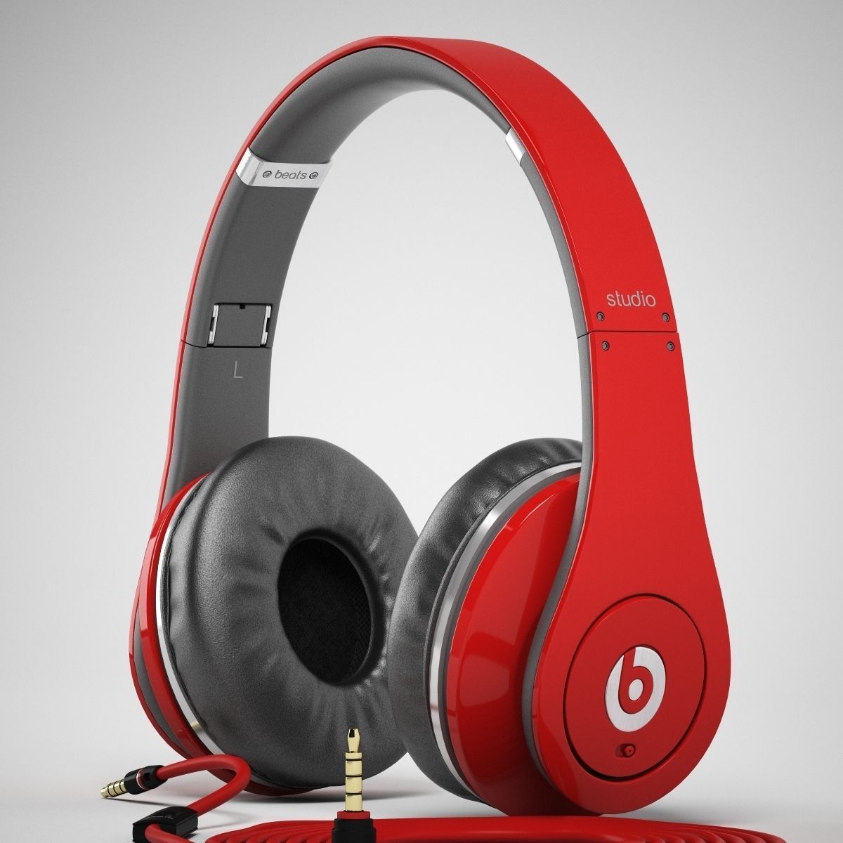 Monster Beats Studio Headphones With Headset 3D model_1