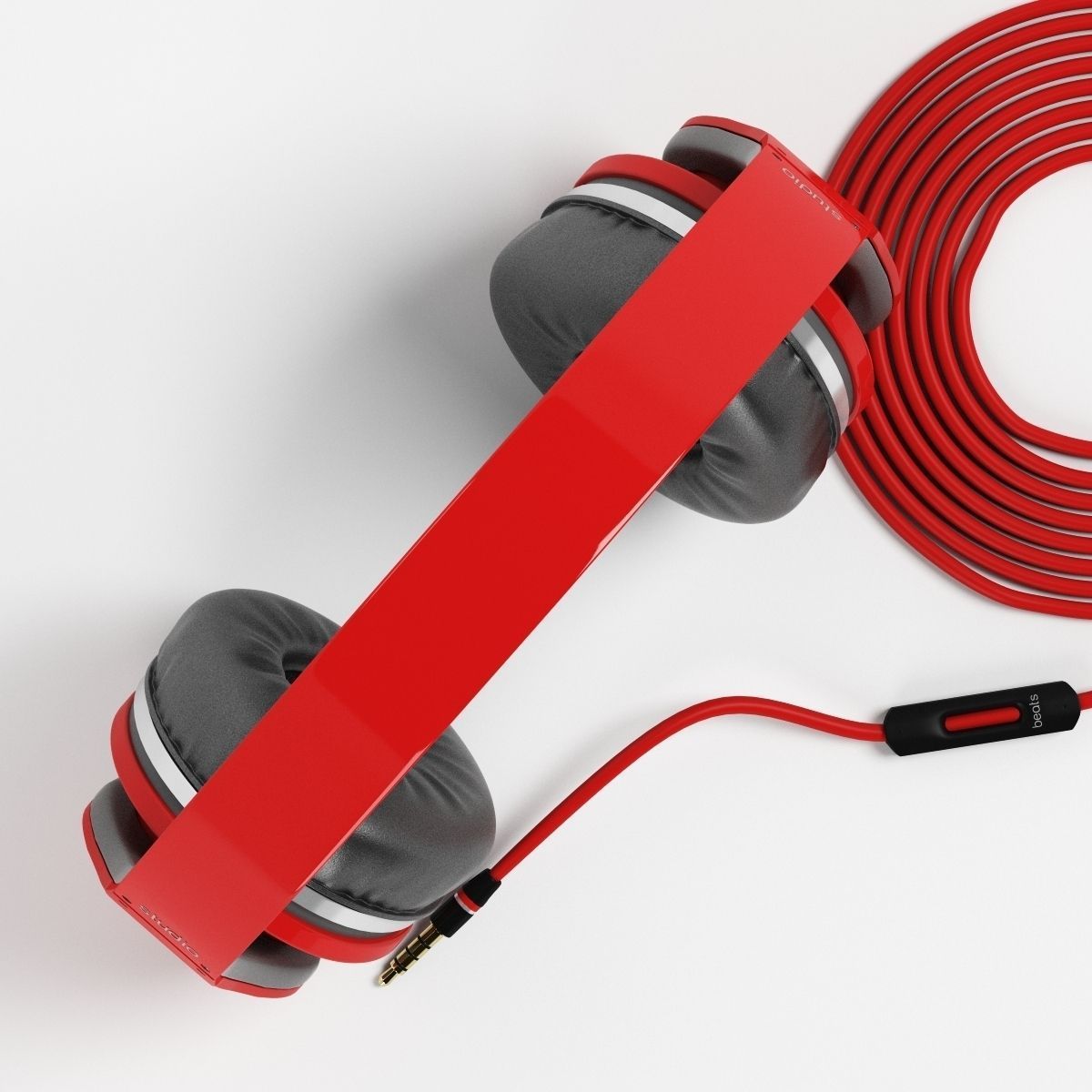 Monster Beats Studio Headphones With Headset 3D model_2