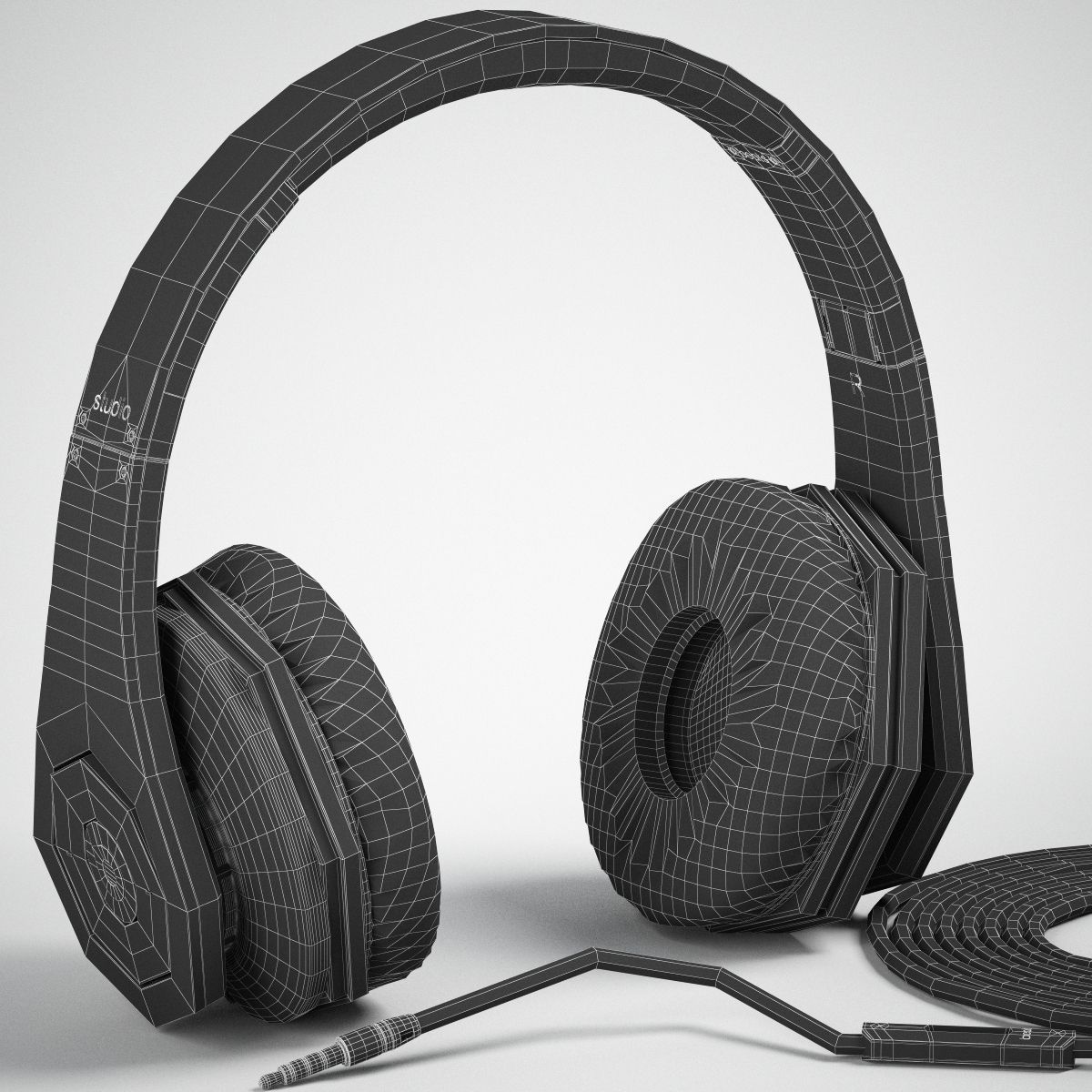 Monster Beats Studio Headphones With Headset 3D model_8