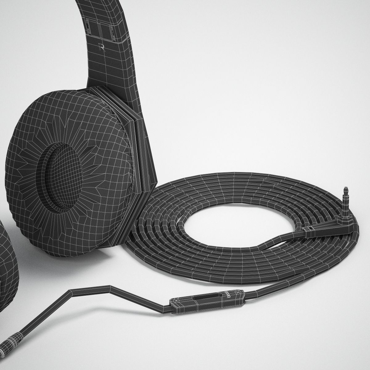 Monster Beats Studio Headphones With Headset 3D model_11