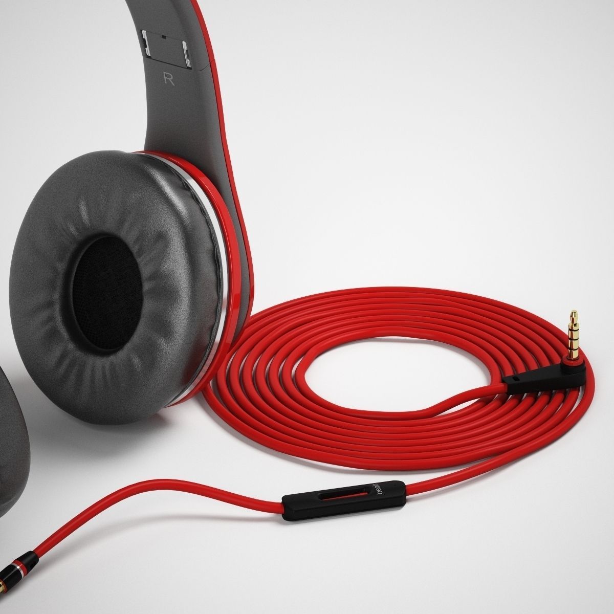 Monster Beats Studio Headphones With Headset 3D model_3