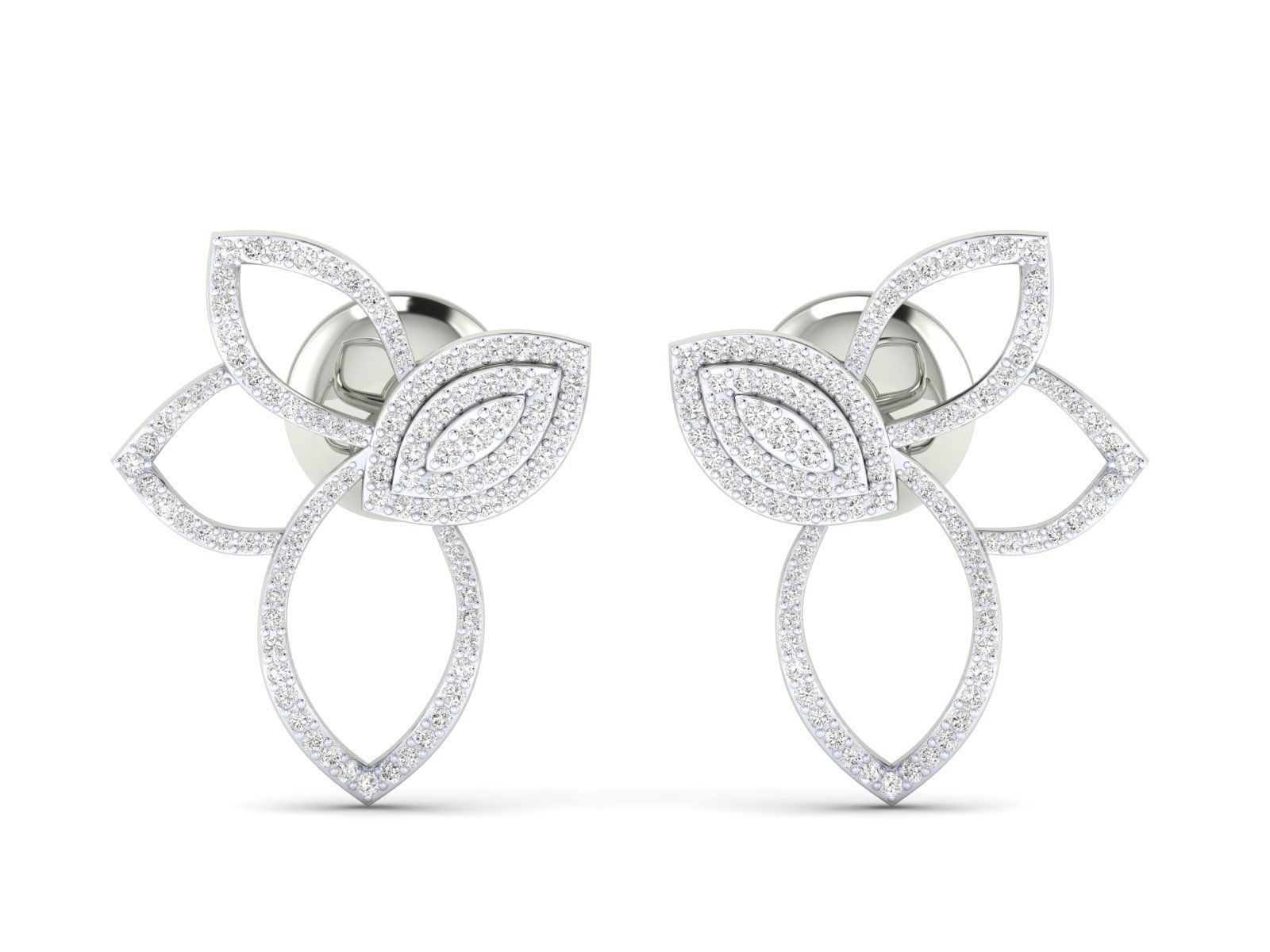 Women Earrings 3dm stl render detail  3D print model_8