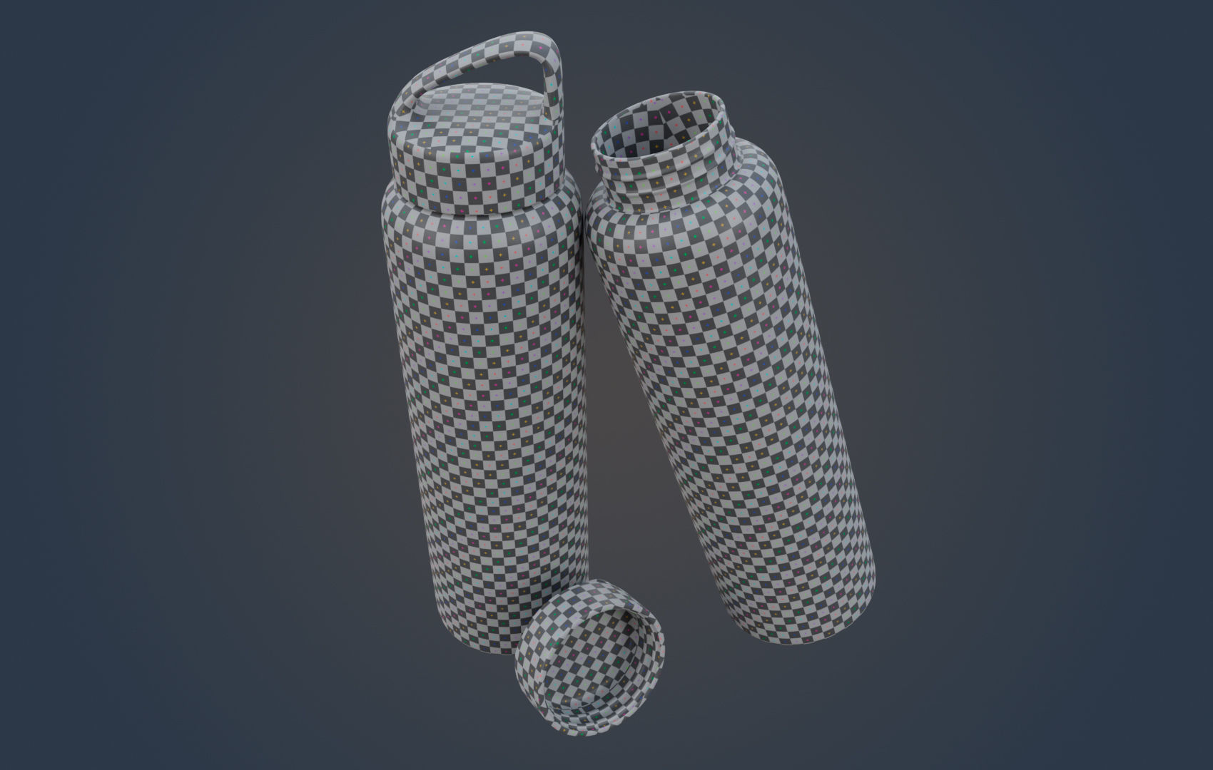 Thermo - Water Bottle Low-poly 3D model_16