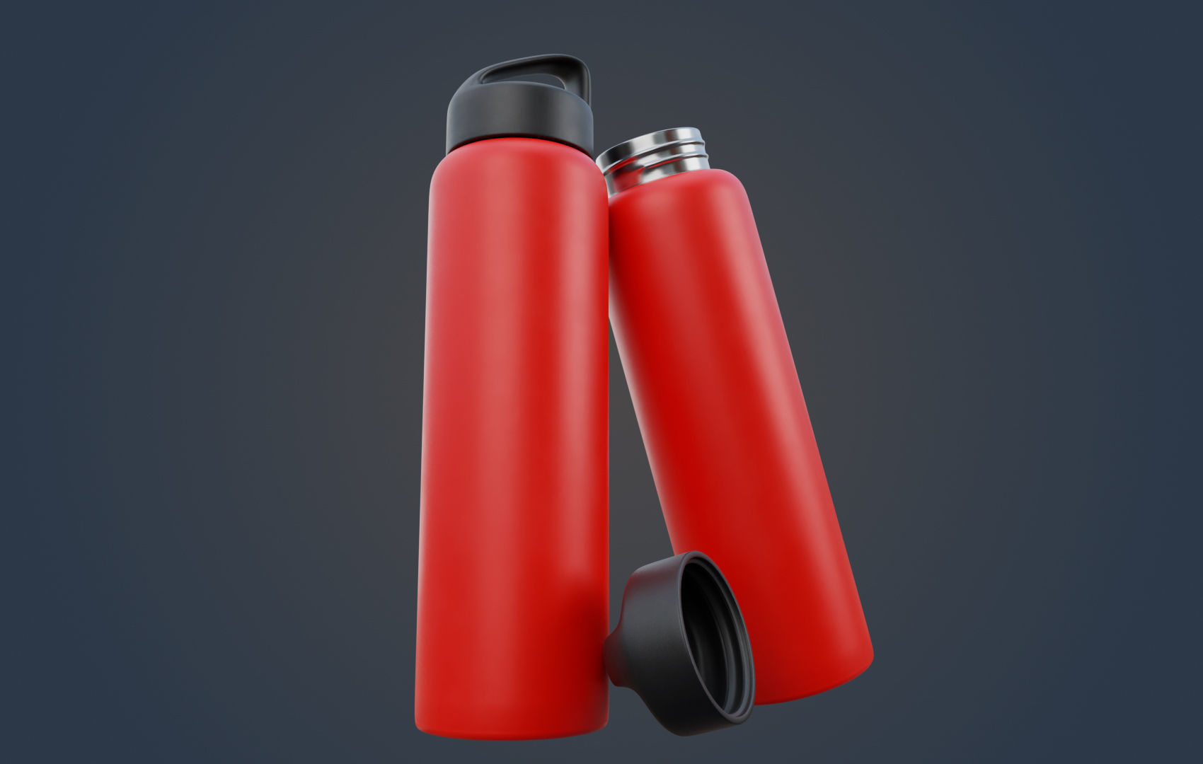 Thermo - Water Bottle Low-poly 3D model_1