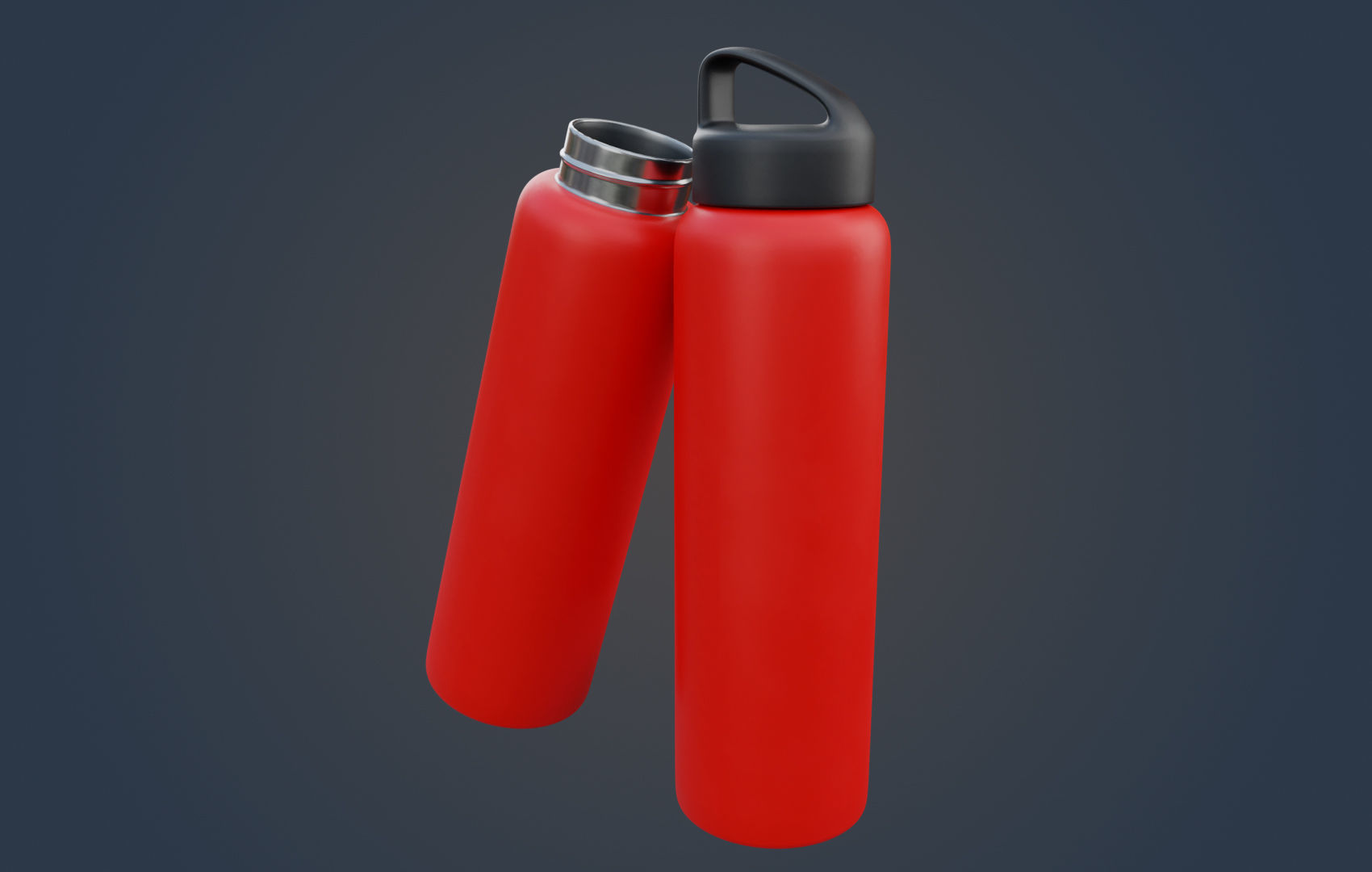 Thermo - Water Bottle Low-poly 3D model_3