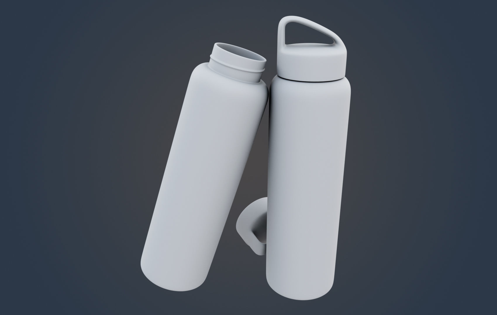 Thermo - Water Bottle Low-poly 3D model_10