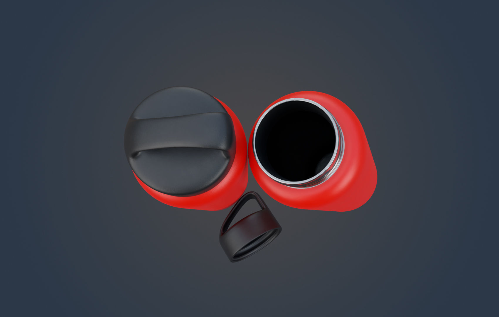 Thermo - Water Bottle Low-poly 3D model_9