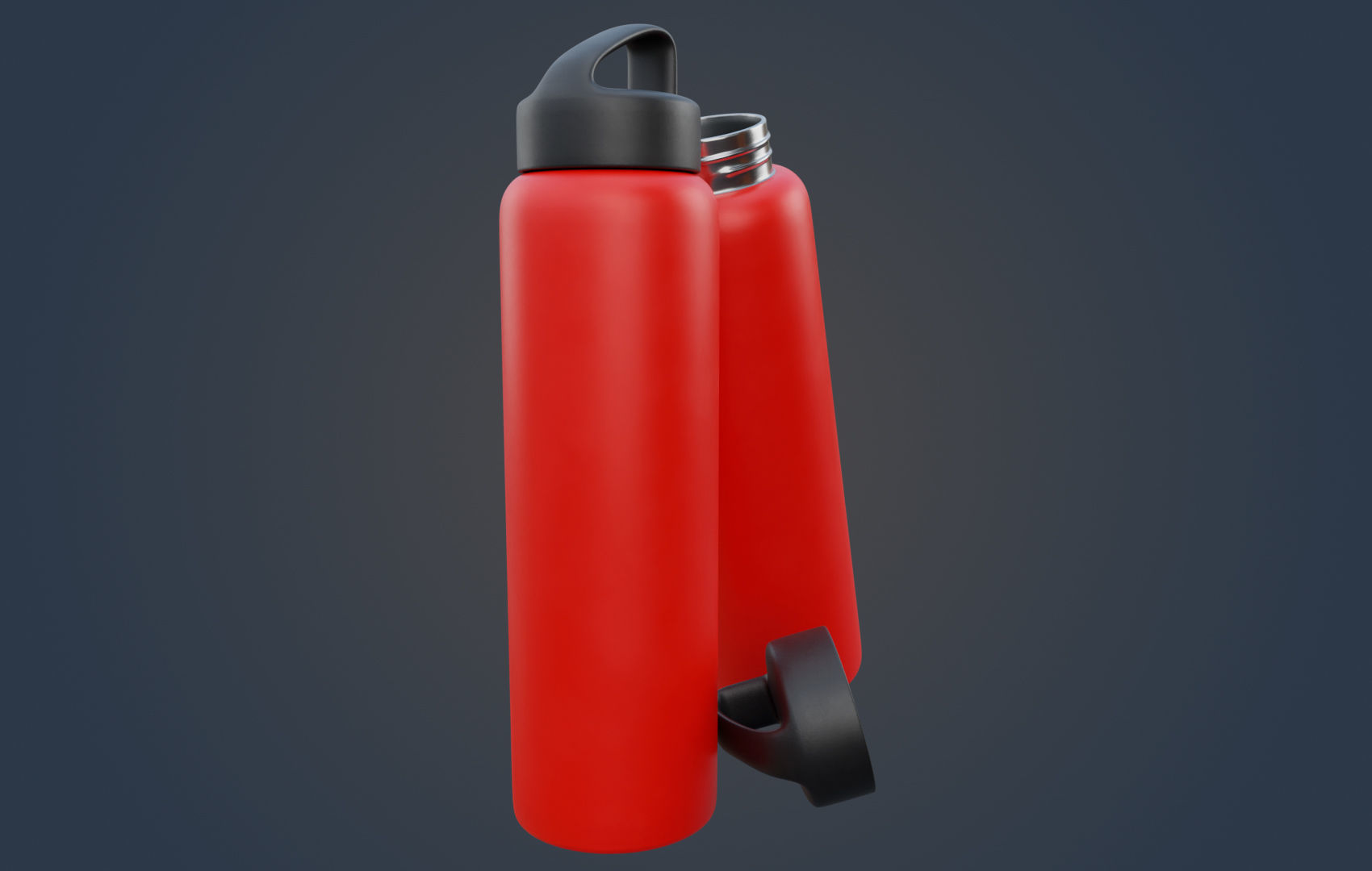 Thermo - Water Bottle Low-poly 3D model_2
