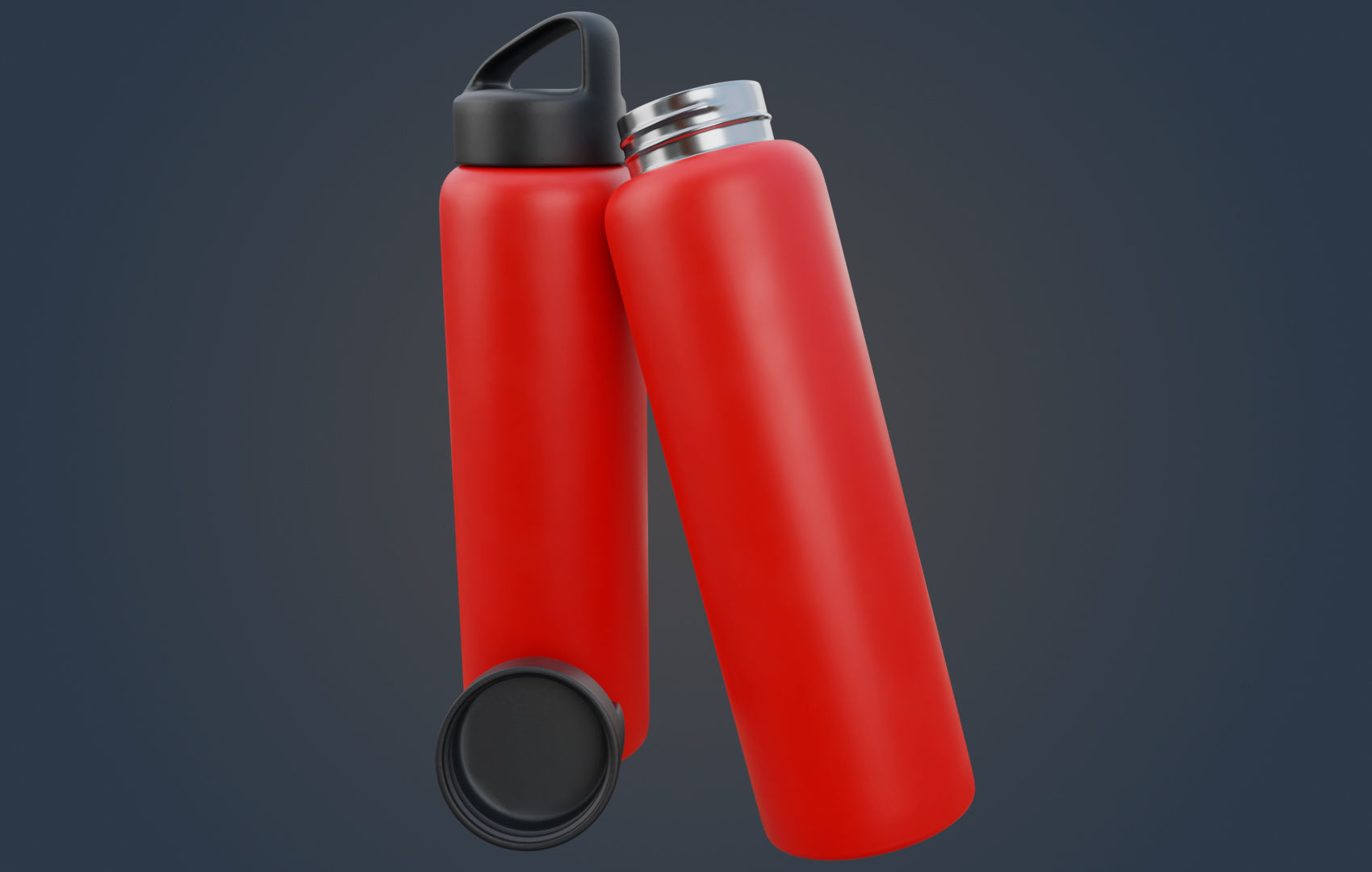 Thermo - Water Bottle Low-poly 3D model_5
