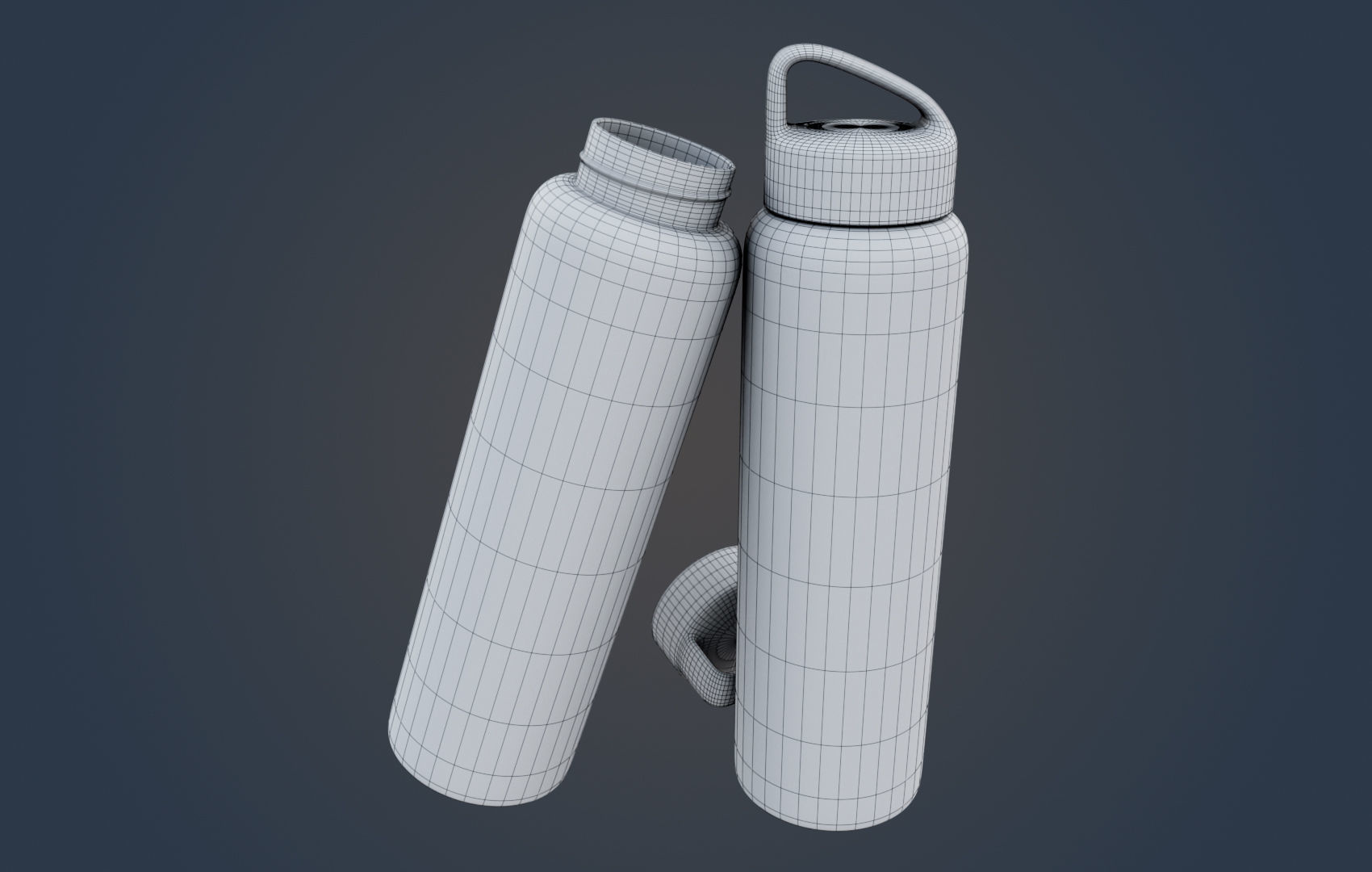 Thermo - Water Bottle Low-poly 3D model_11