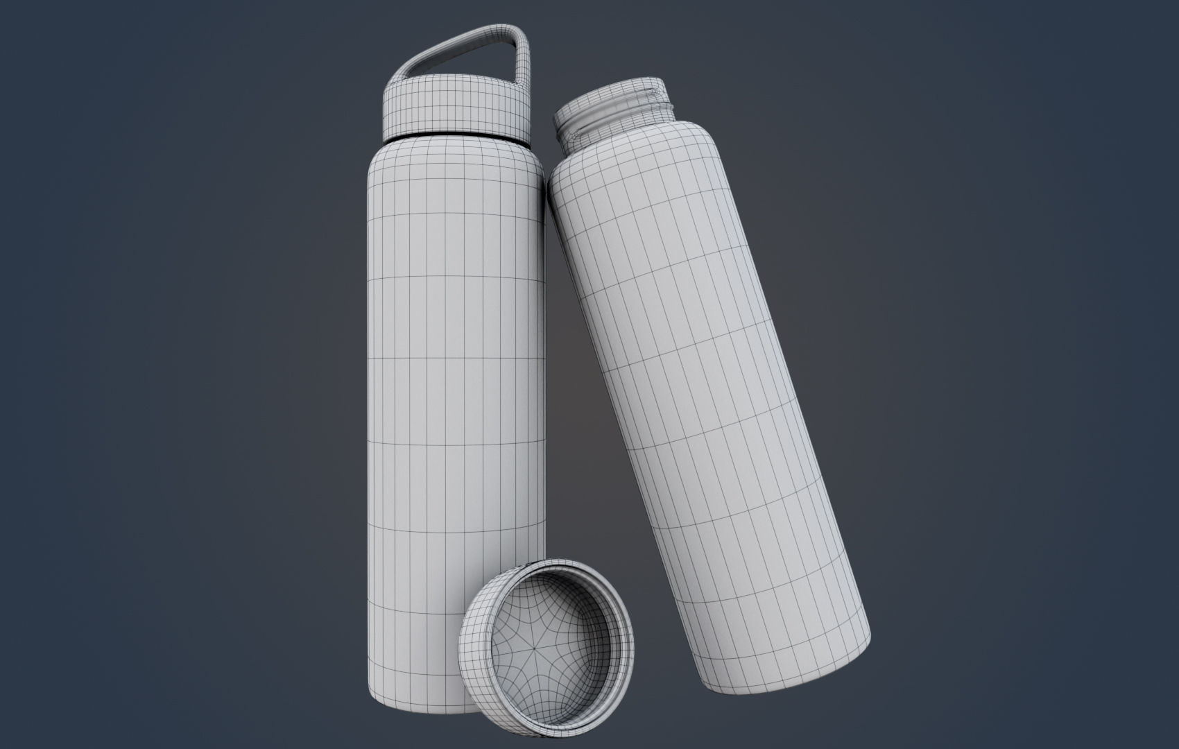 Thermo - Water Bottle Low-poly 3D model_19