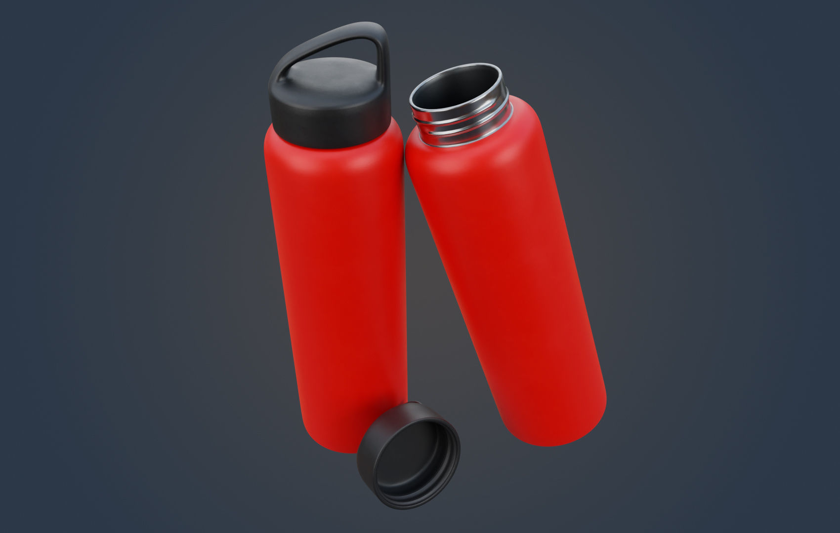 Thermo - Water Bottle Low-poly 3D model_17