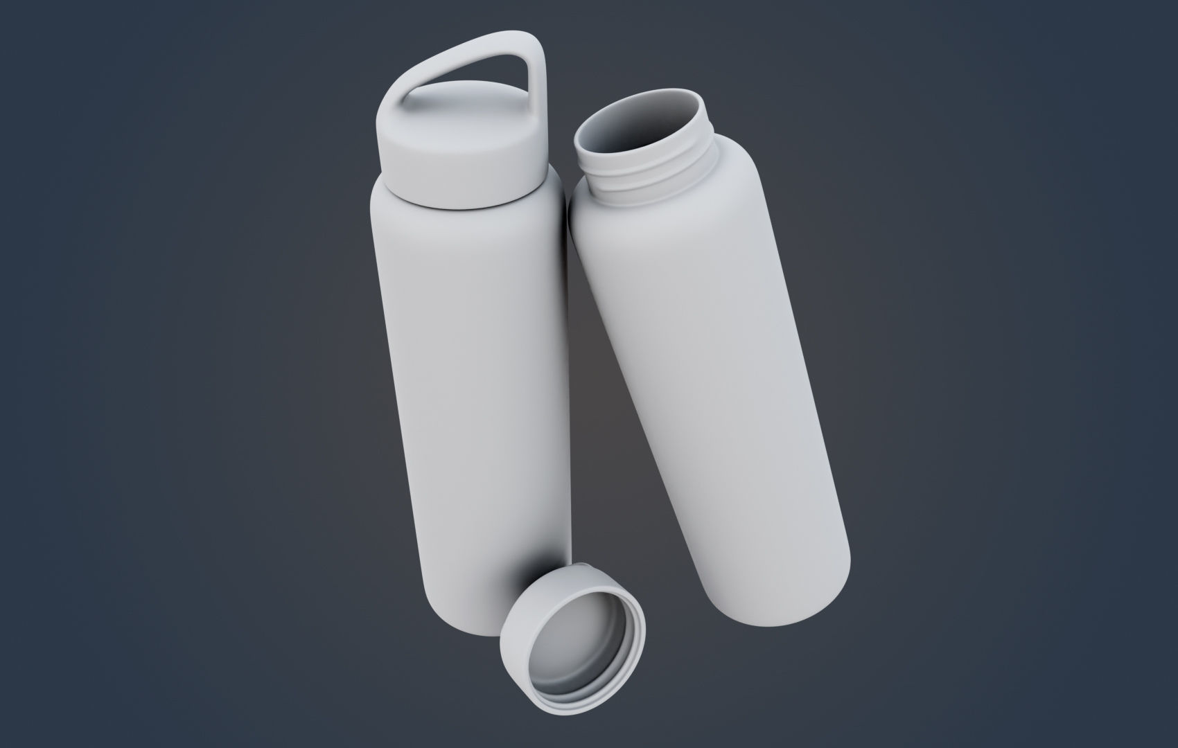 Thermo - Water Bottle Low-poly 3D model_14
