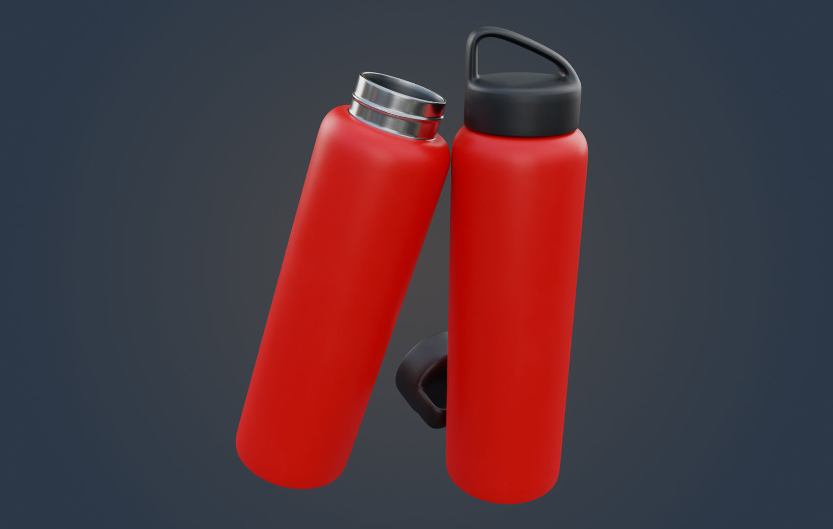 Thermo - Water Bottle Low-poly 3D model_13