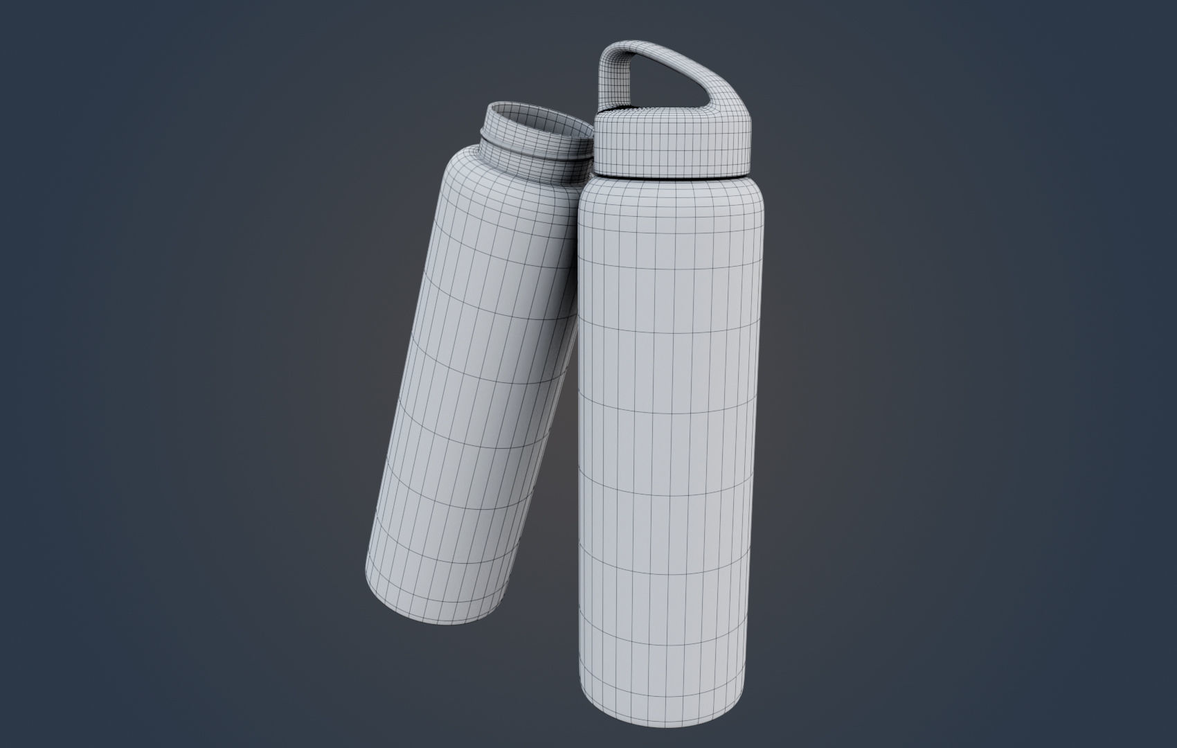 Thermo - Water Bottle Low-poly 3D model_7