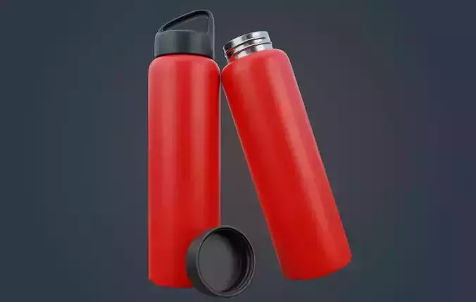 Thermo - Water Bottle Low-poly 3D model