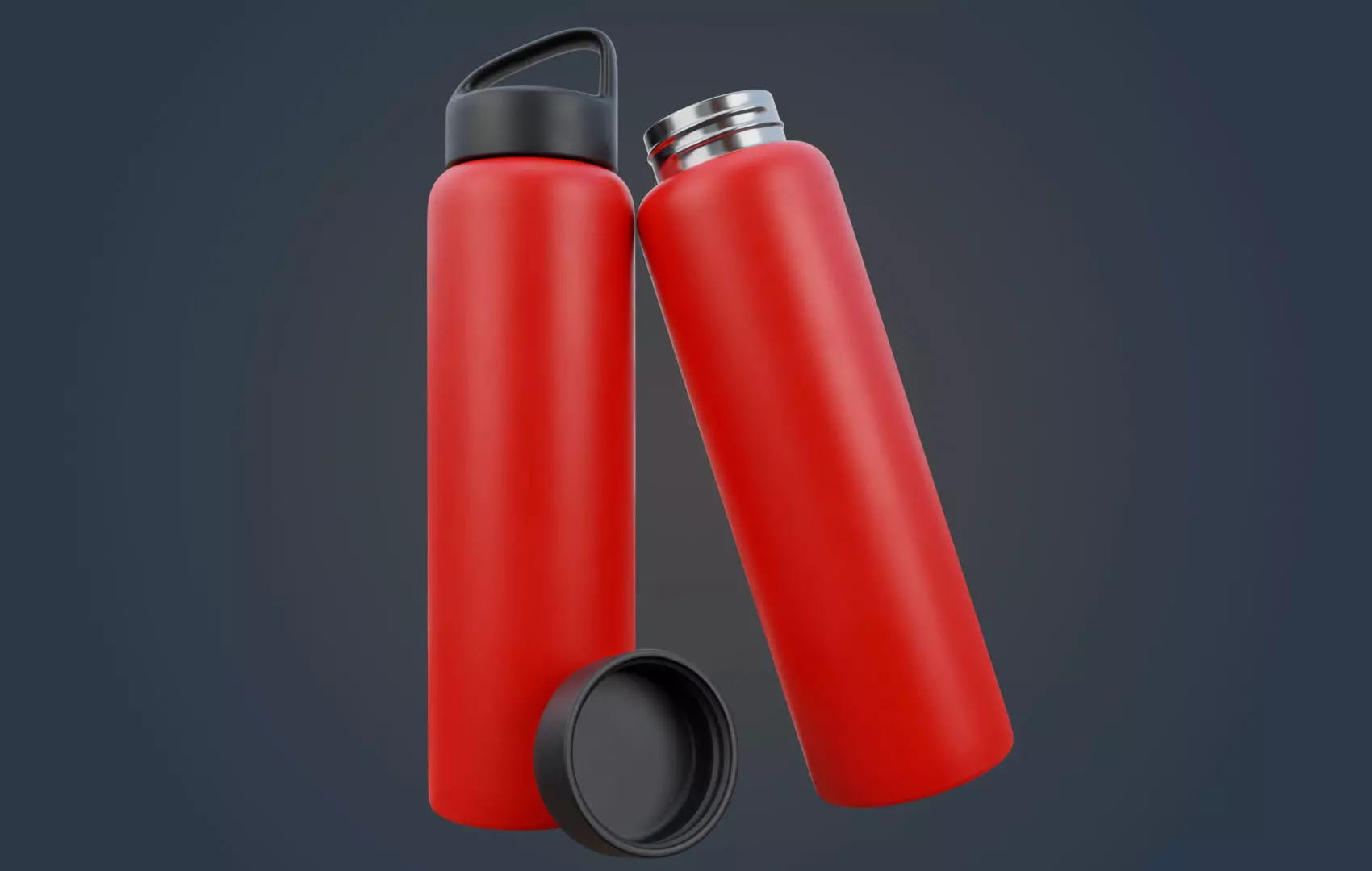 Thermo - Water Bottle Low-poly 3D model_0