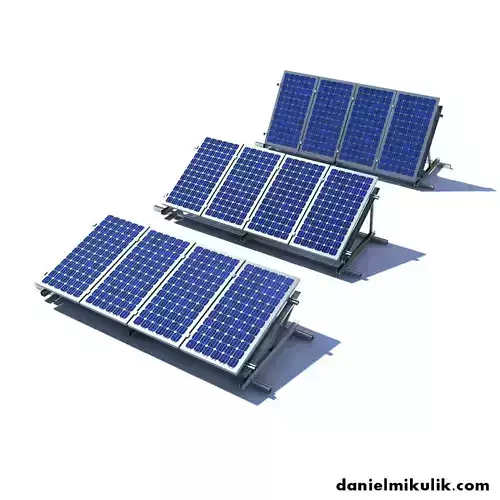 Solar Panels 3 Types 3D model