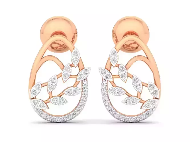 Women Earrings 3dm stl render detail 