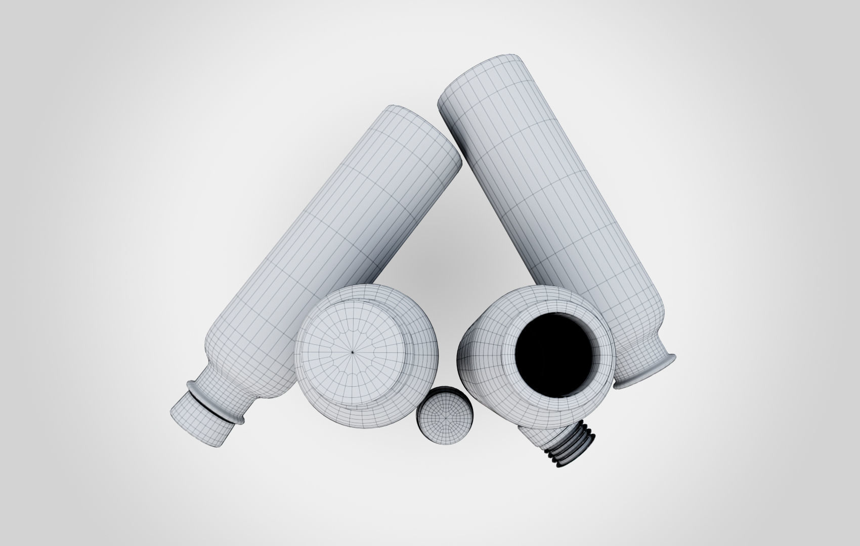 Water Bottle With Cork Low-poly 3D model_29