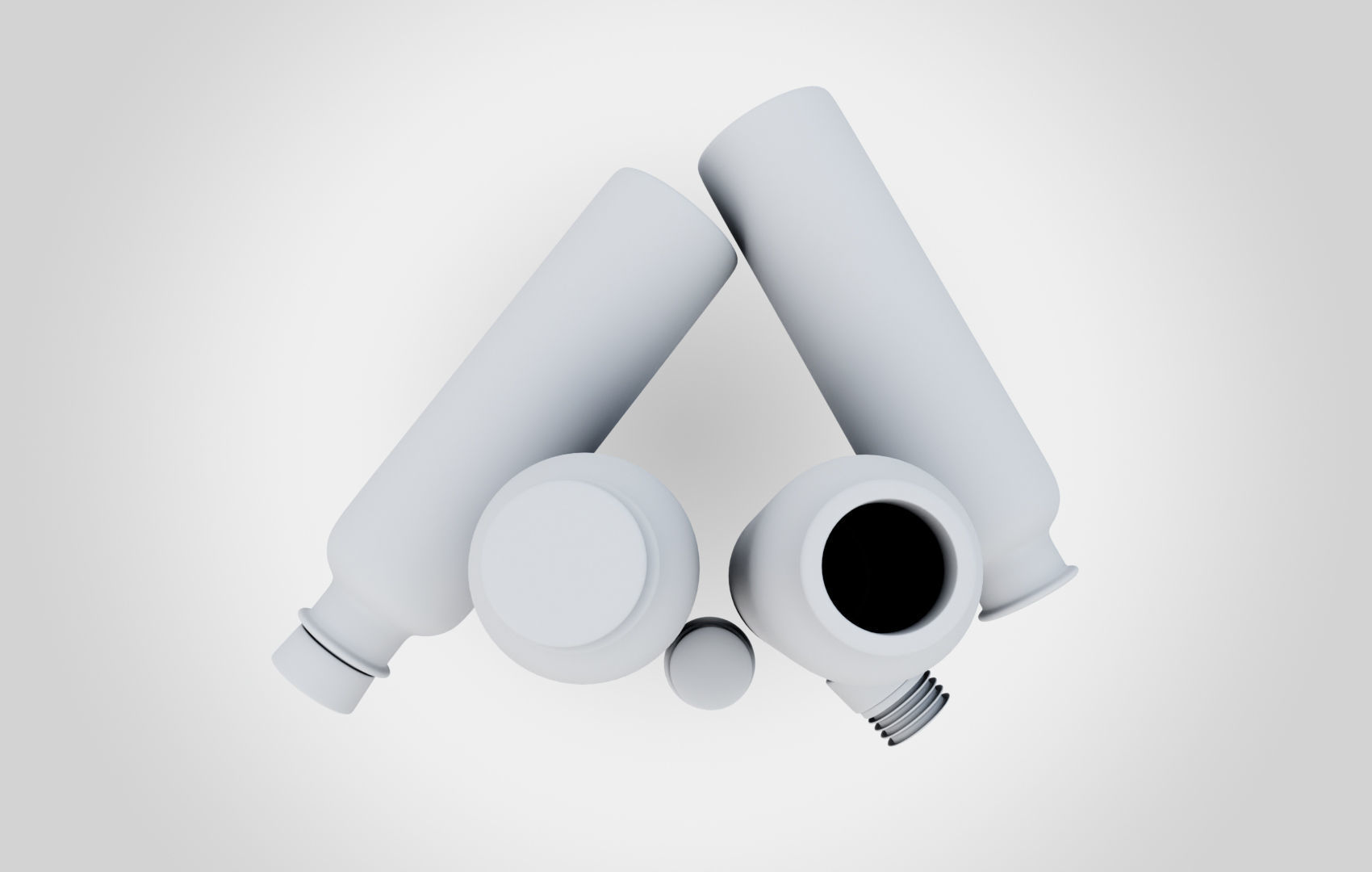 Water Bottle With Cork Low-poly 3D model_25