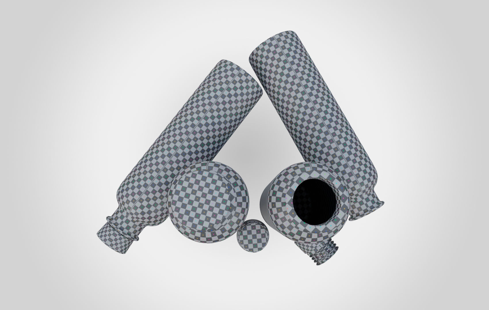 Water Bottle With Cork Low-poly 3D model_30