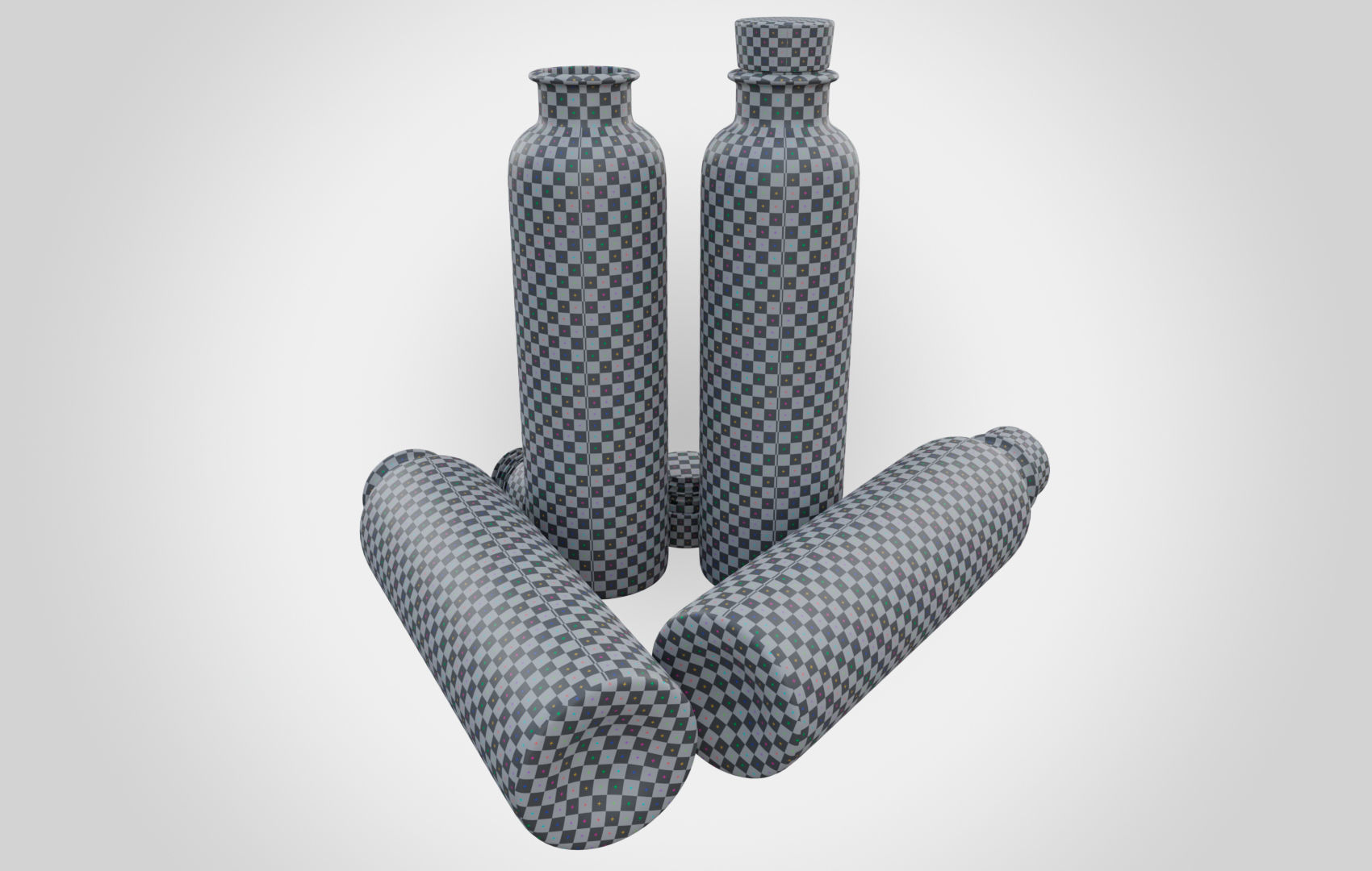 Water Bottle With Cork Low-poly 3D model_33