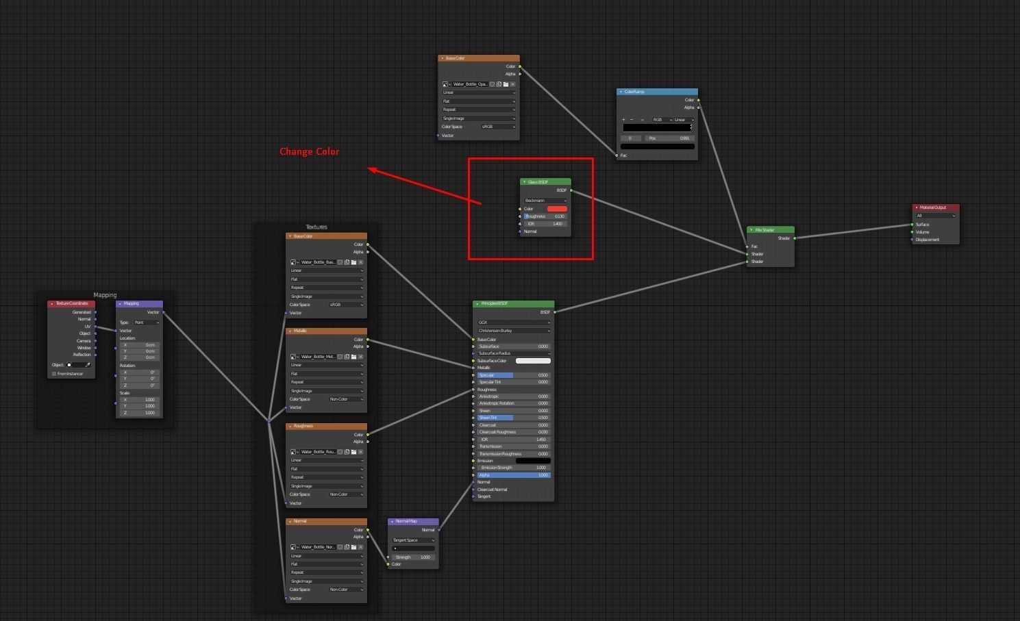 Water Bottle With Cork Low-poly 3D model_10