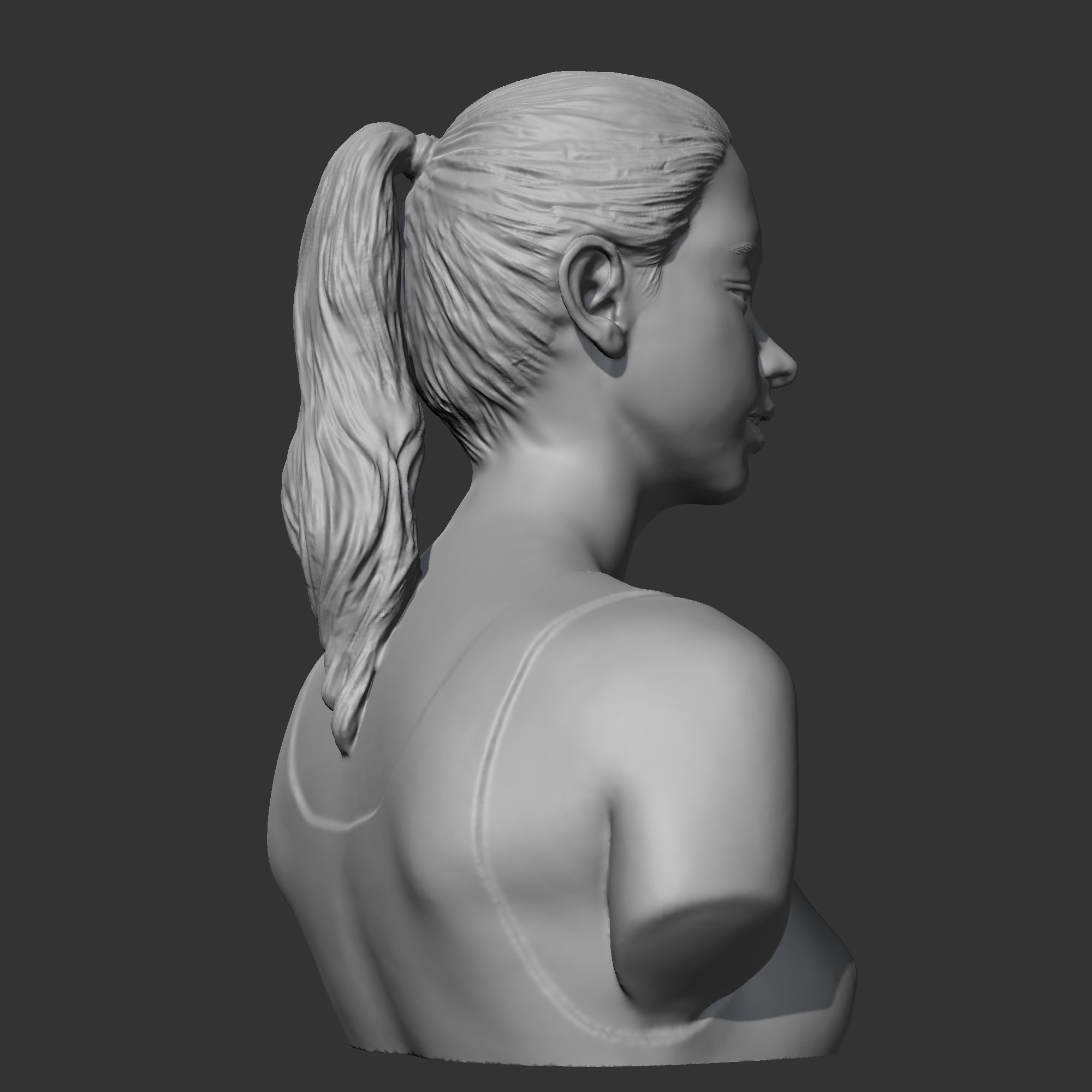 HD girl bust B 3D print model 3D print model_7