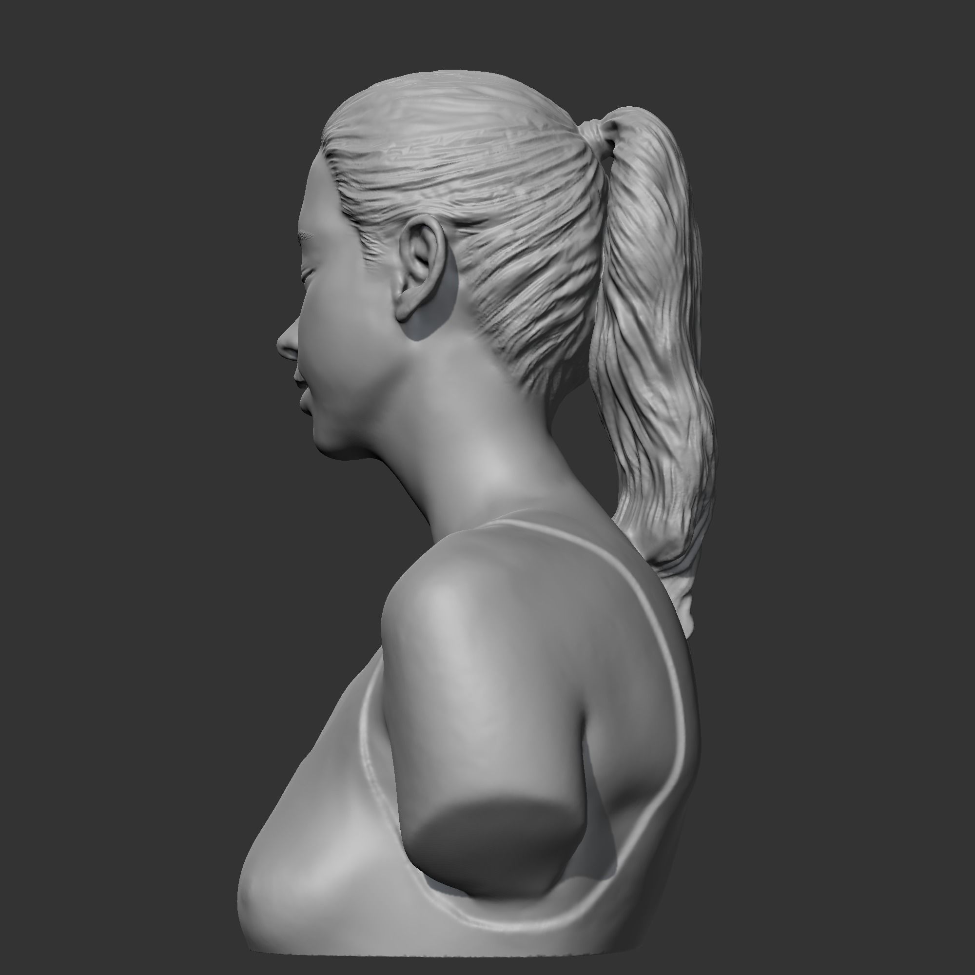 HD girl bust B 3D print model 3D print model_4