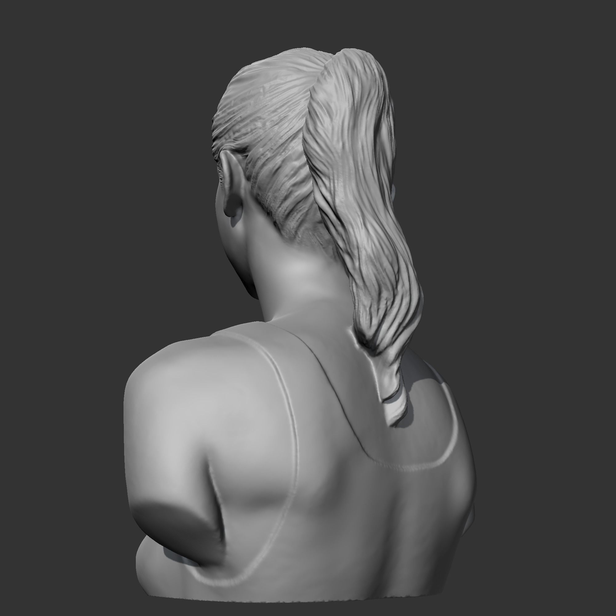 HD girl bust B 3D print model 3D print model_5
